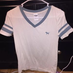 PINK VS v neck campus tee. Size xs